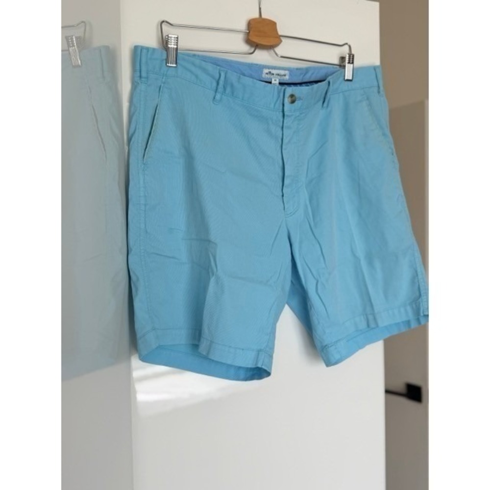Peter Millar Sky Blue Chino Shorts — Quiet Luxury Country Club Golf Style Sz 38